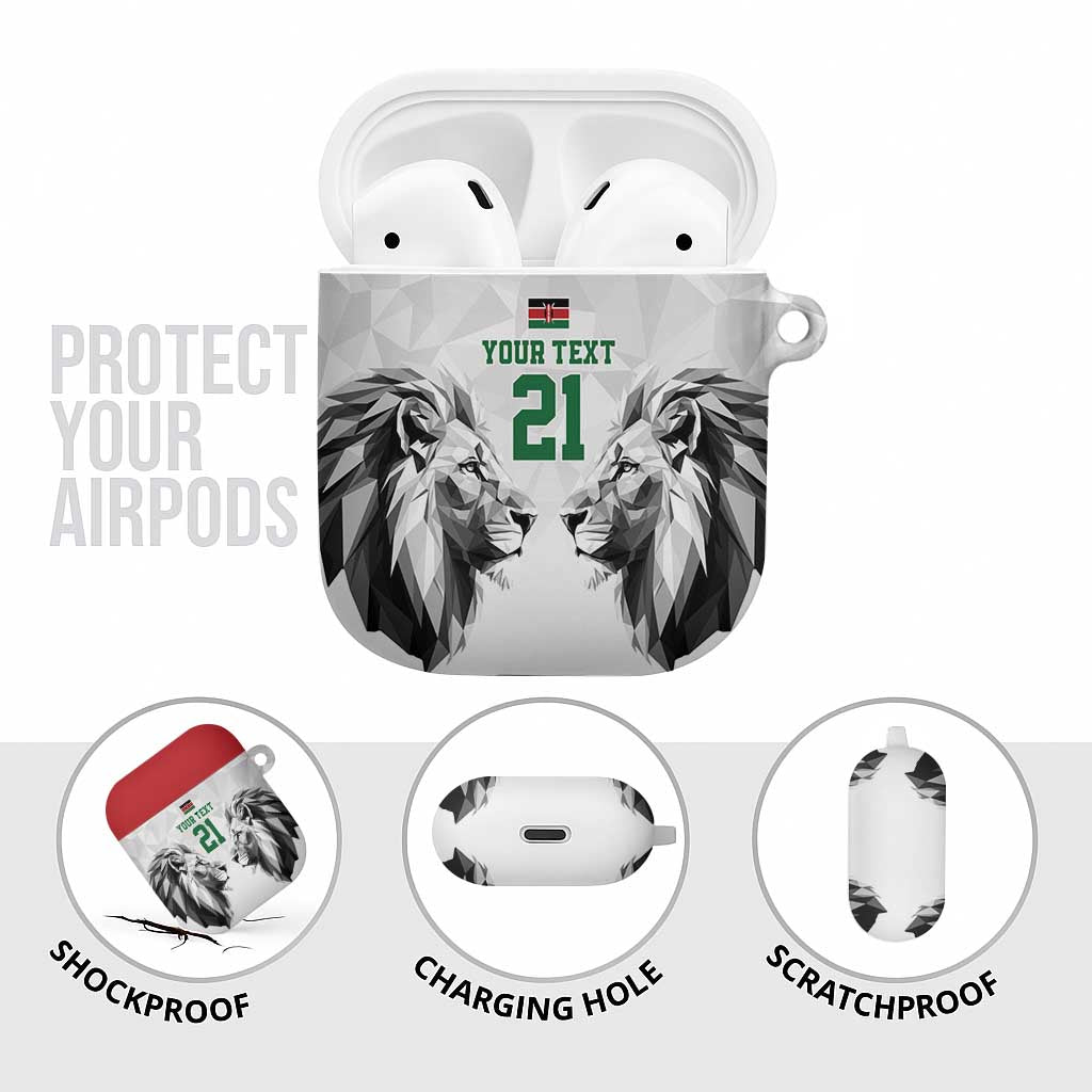 Kenya Rugby Custom AirPods Case White Kenyan 22-23 Motif - Wonder Print Shop
