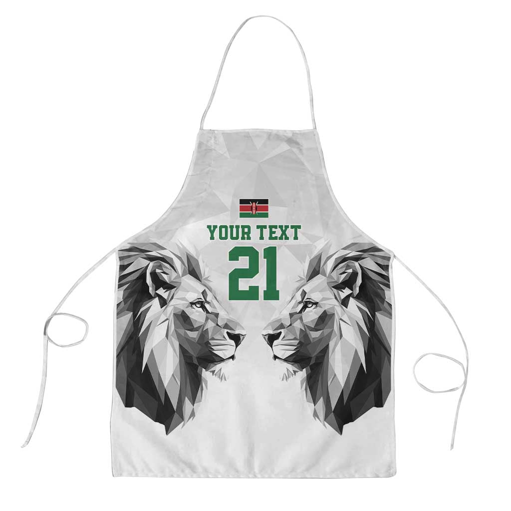 Kenya Rugby Custom Apron White Kenyan 22-23 Motif - Wonder Print Shop