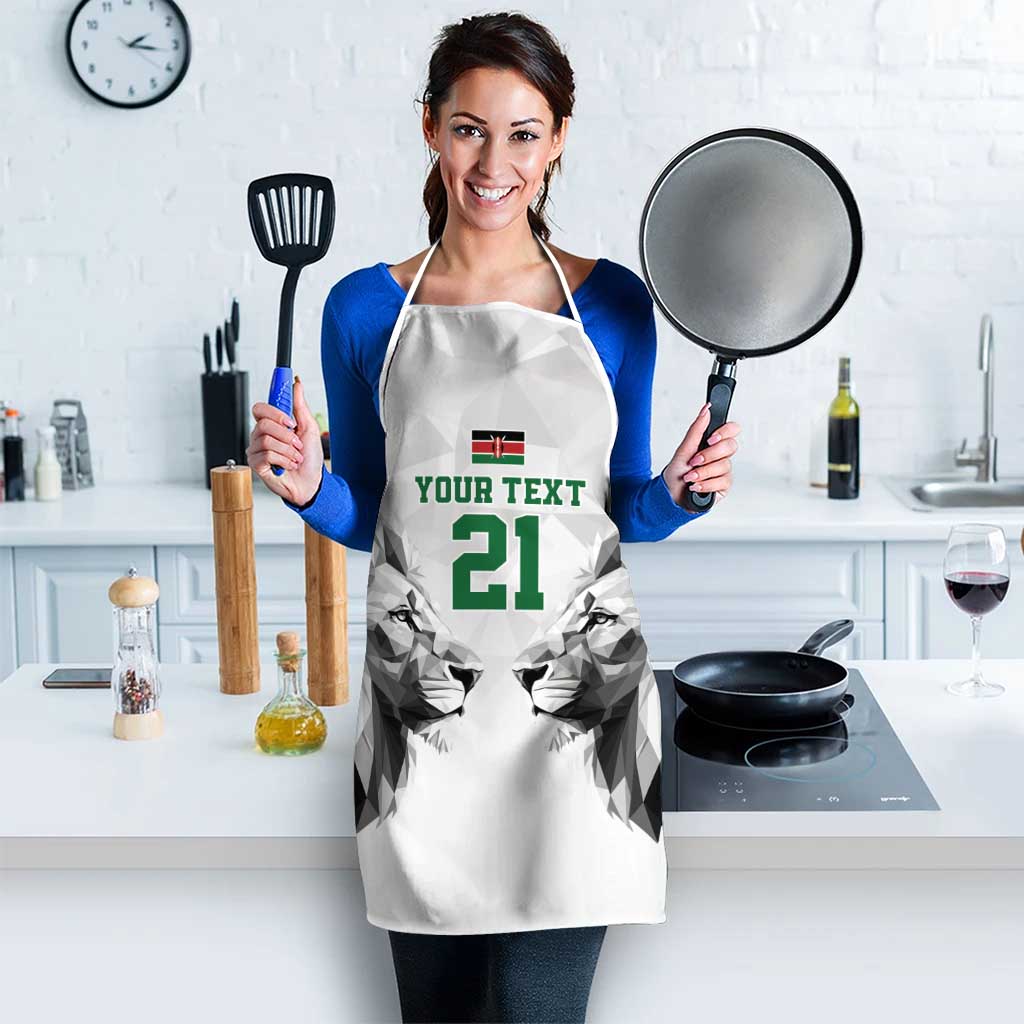 Kenya Rugby Custom Apron White Kenyan 22-23 Motif - Wonder Print Shop