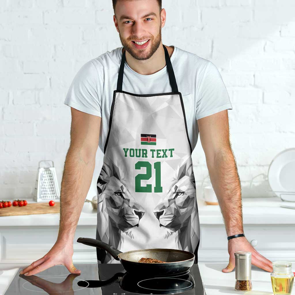 Kenya Rugby Custom Apron White Kenyan 22-23 Motif - Wonder Print Shop