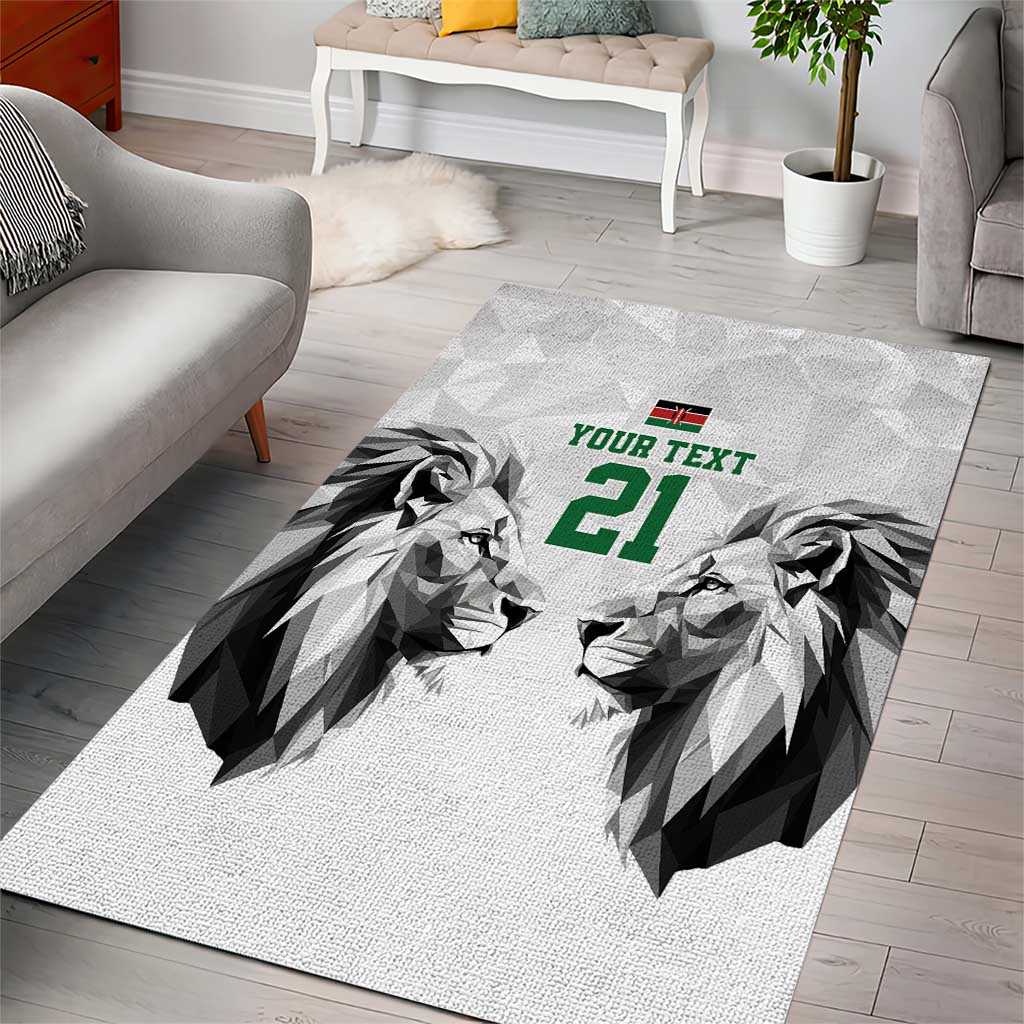 Kenya Rugby Custom Area Rug White Kenyan 22-23 Motif - Wonder Print Shop