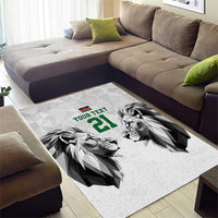 Kenya Rugby Custom Area Rug White Kenyan 22-23 Motif - Wonder Print Shop