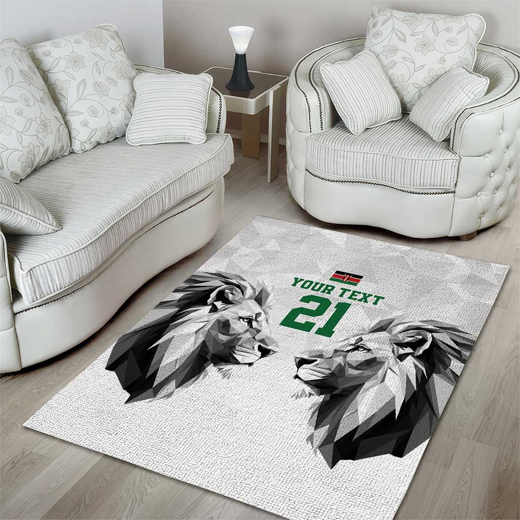Kenya Rugby Custom Area Rug White Kenyan 22-23 Motif - Wonder Print Shop