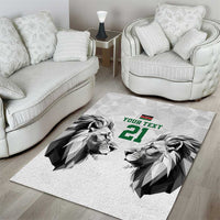 Kenya Rugby Custom Area Rug White Kenyan 22-23 Motif - Wonder Print Shop