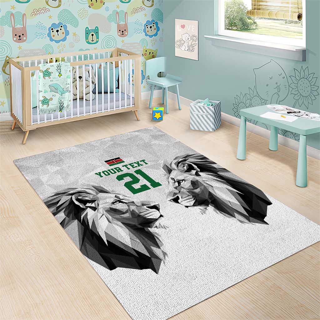 Kenya Rugby Custom Area Rug White Kenyan 22-23 Motif - Wonder Print Shop