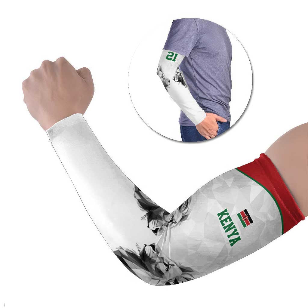 Kenya Rugby Custom Arm Sleeves White Kenyan 22-23 Motif - Wonder Print Shop