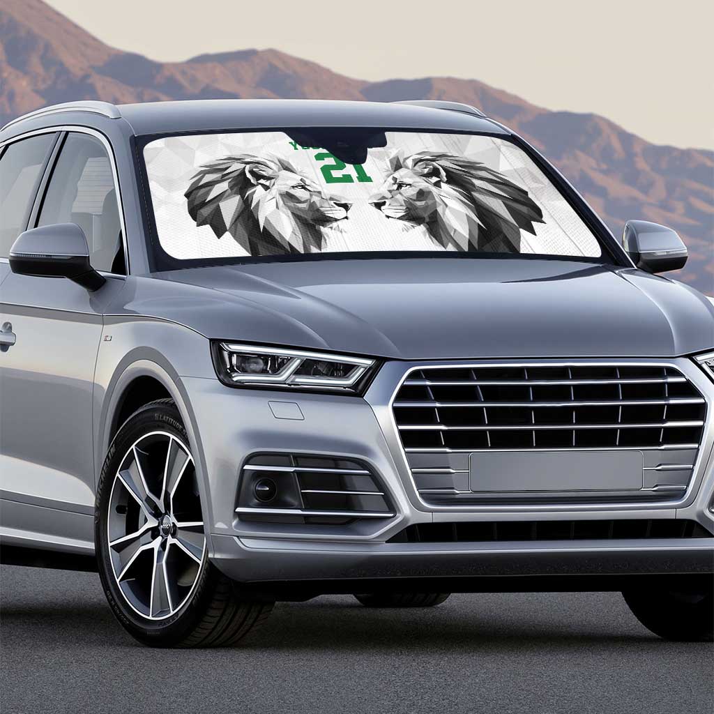 Kenya Rugby Custom Auto Sun Shade White Kenyan 22-23 Motif - Wonder Print Shop