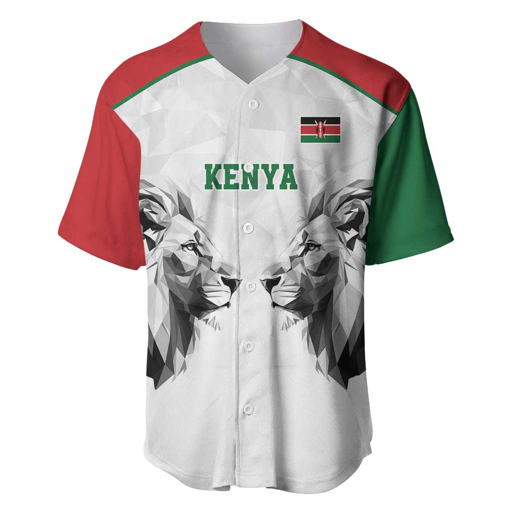 Kenya Rugby Custom Baseball Jersey White Kenyan 22-23 Motif - Wonder Print Shop