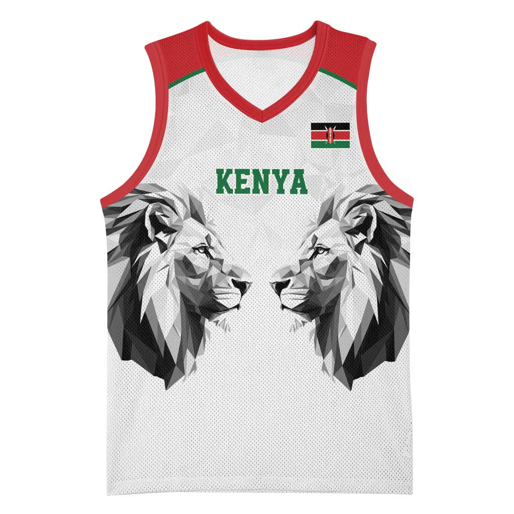 Kenya Rugby Custom Basketball Jersey White Kenyan 22-23 Motif - Wonder Print Shop