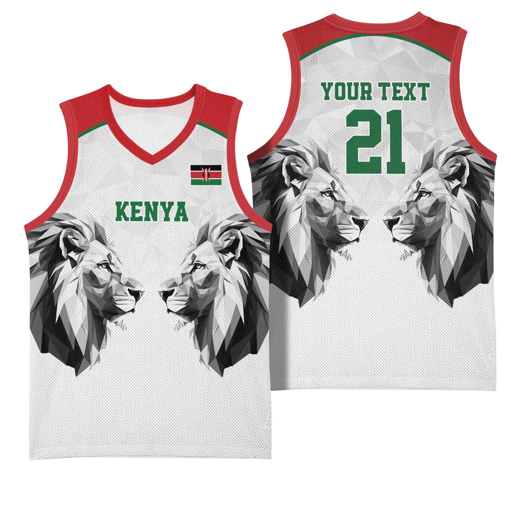 Kenya Rugby Custom Basketball Jersey White Kenyan 22-23 Motif - Wonder Print Shop