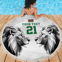Kenya Rugby Custom Beach Blanket White Kenyan 22-23 Motif - Wonder Print Shop