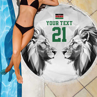Kenya Rugby Custom Beach Blanket White Kenyan 22-23 Motif - Wonder Print Shop