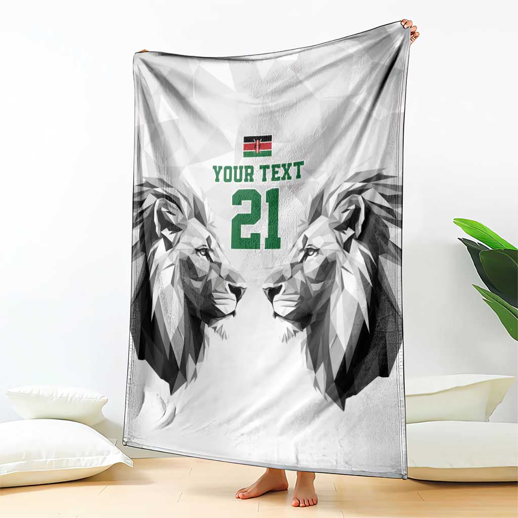 Kenya Rugby Custom Blanket White Kenyan 22-23 Motif - Wonder Print Shop