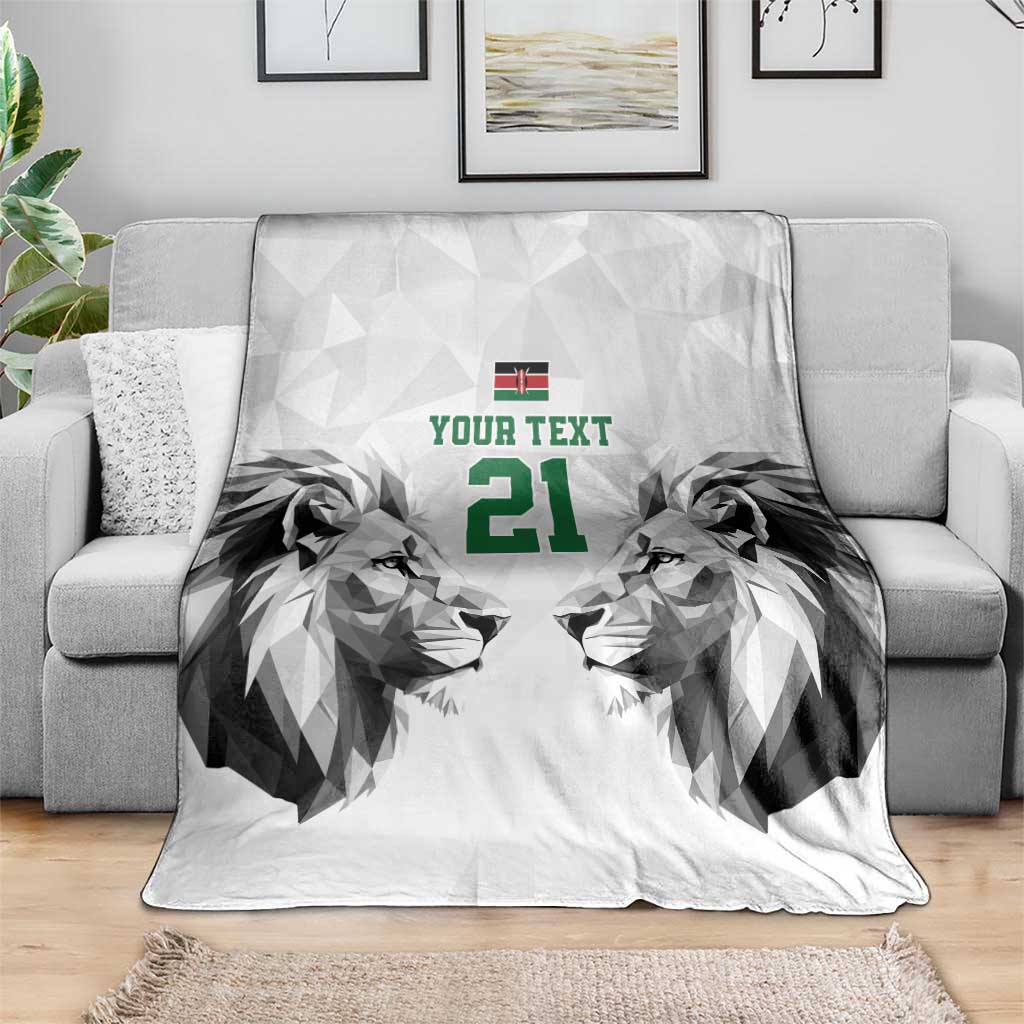 Kenya Rugby Custom Blanket White Kenyan 22-23 Motif - Wonder Print Shop