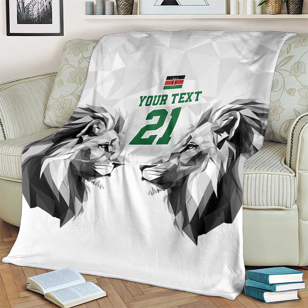 Kenya Rugby Custom Blanket White Kenyan 22-23 Motif - Wonder Print Shop