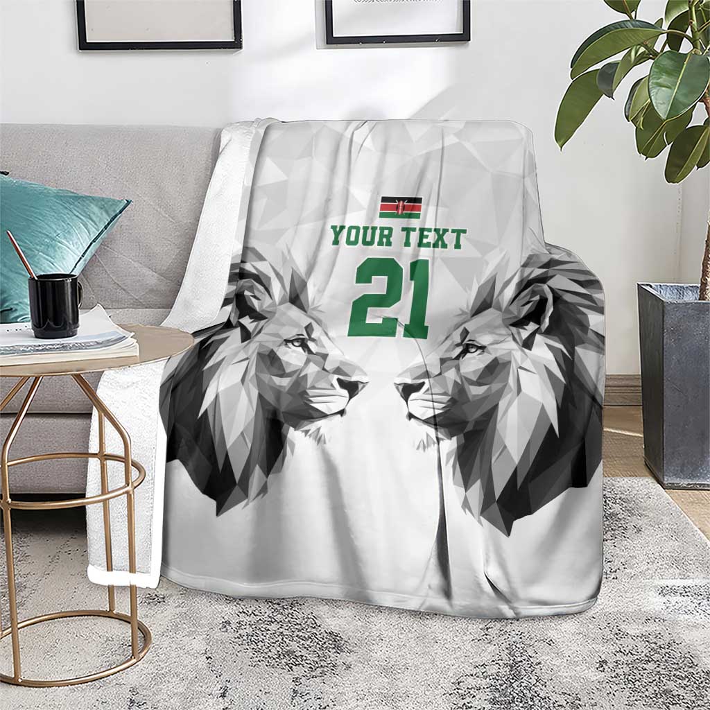 Kenya Rugby Custom Blanket White Kenyan 22-23 Motif - Wonder Print Shop