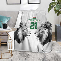 Kenya Rugby Custom Blanket White Kenyan 22-23 Motif - Wonder Print Shop