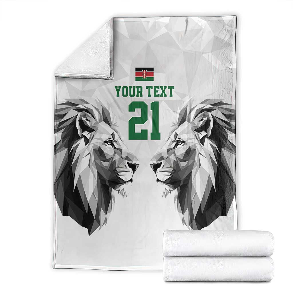 Kenya Rugby Custom Blanket White Kenyan 22-23 Motif - Wonder Print Shop