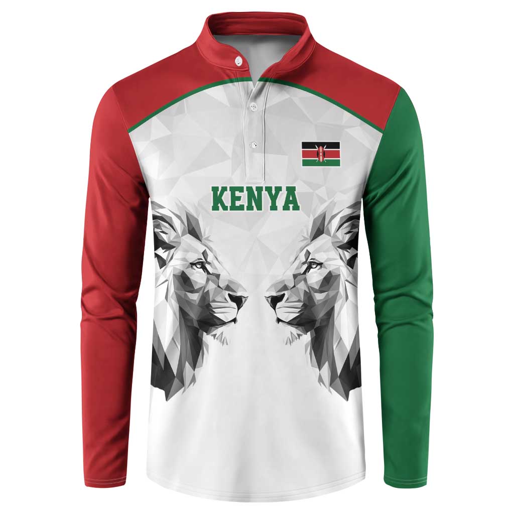 Kenya Rugby Custom Button Sweatshirt White Kenyan 22-23 Motif - Wonder Print Shop