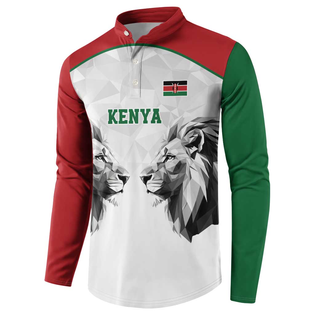 Kenya Rugby Custom Button Sweatshirt White Kenyan 22-23 Motif - Wonder Print Shop