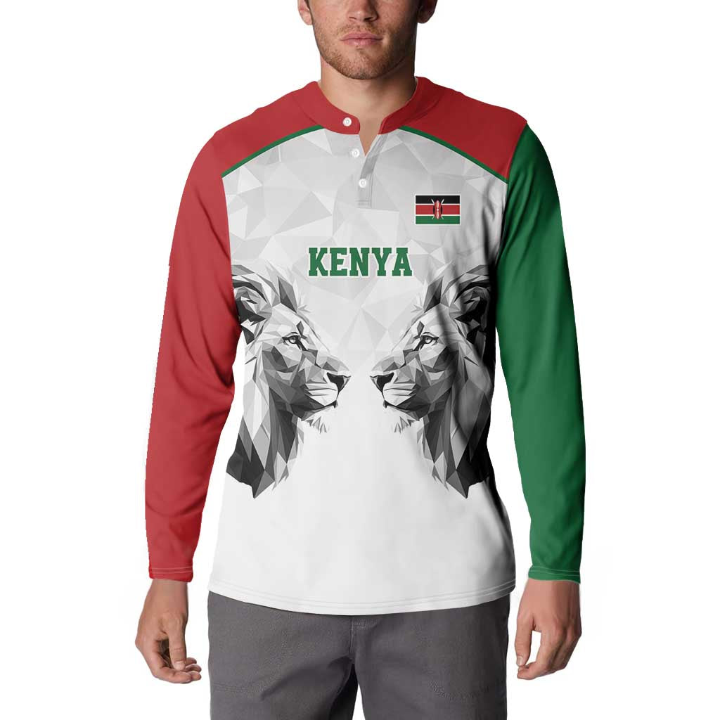 Kenya Rugby Custom Button Sweatshirt White Kenyan 22-23 Motif - Wonder Print Shop