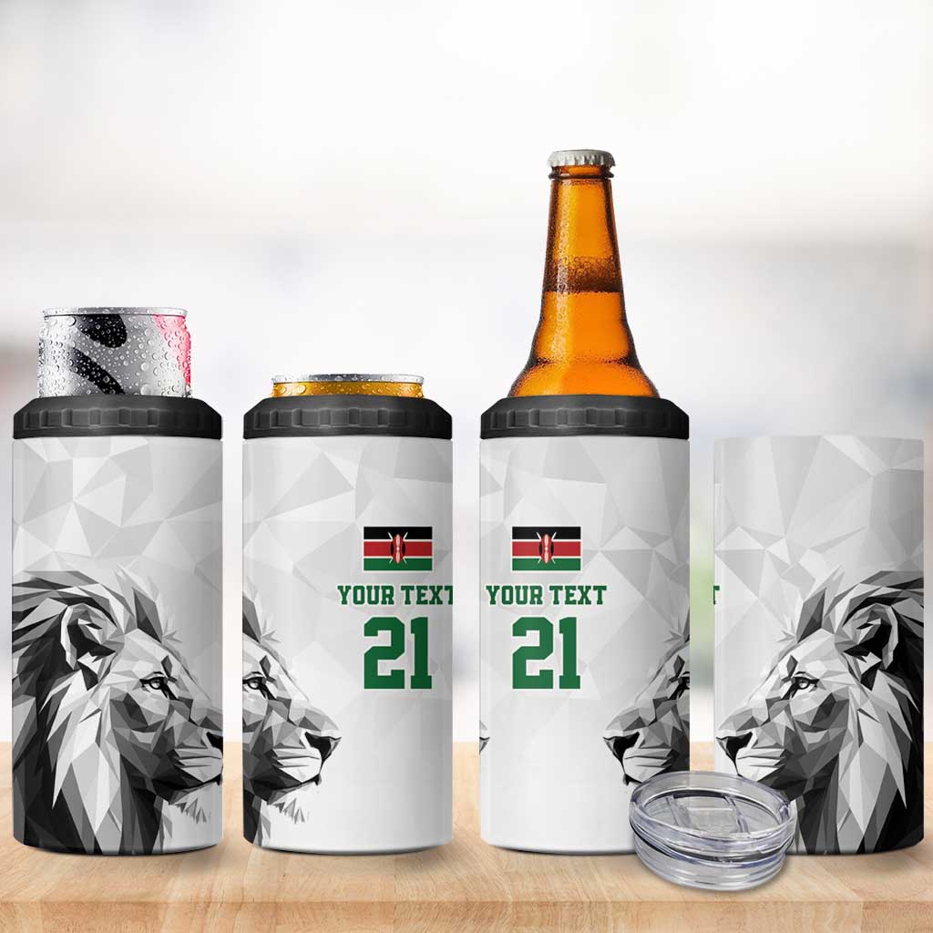 Kenya Rugby Custom 4 in 1 Can Cooler Tumbler White Kenyan 22-23 Motif - Wonder Print Shop