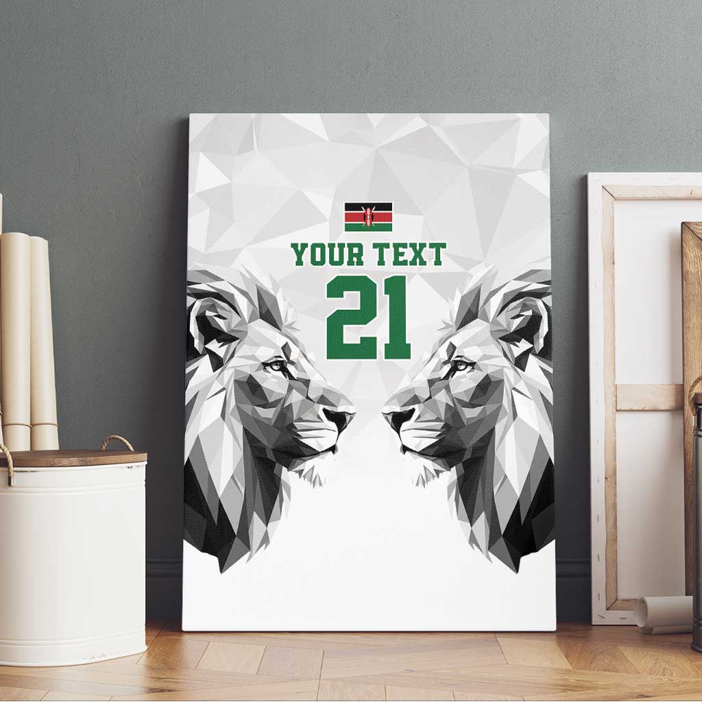 Kenya Rugby Custom Canvas Wall Art White Kenyan 22-23 Motif - Wonder Print Shop