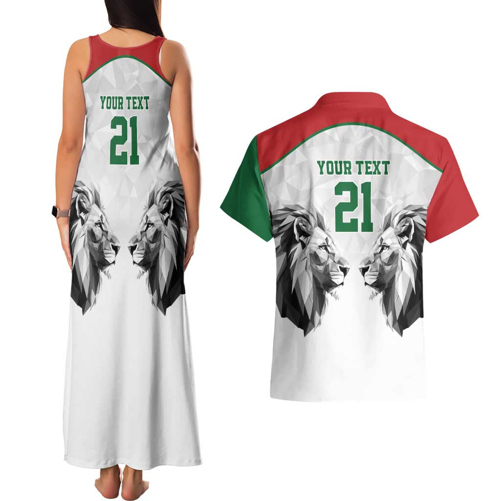 Kenya Rugby Custom Couples Matching Tank Maxi Dress and Hawaiian Shirt White Kenyan 22-23 Motif - Wonder Print Shop
