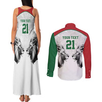 Kenya Rugby Custom Couples Matching Tank Maxi Dress and Long Sleeve Button Shirt White Kenyan 22-23 Motif - Wonder Print Shop