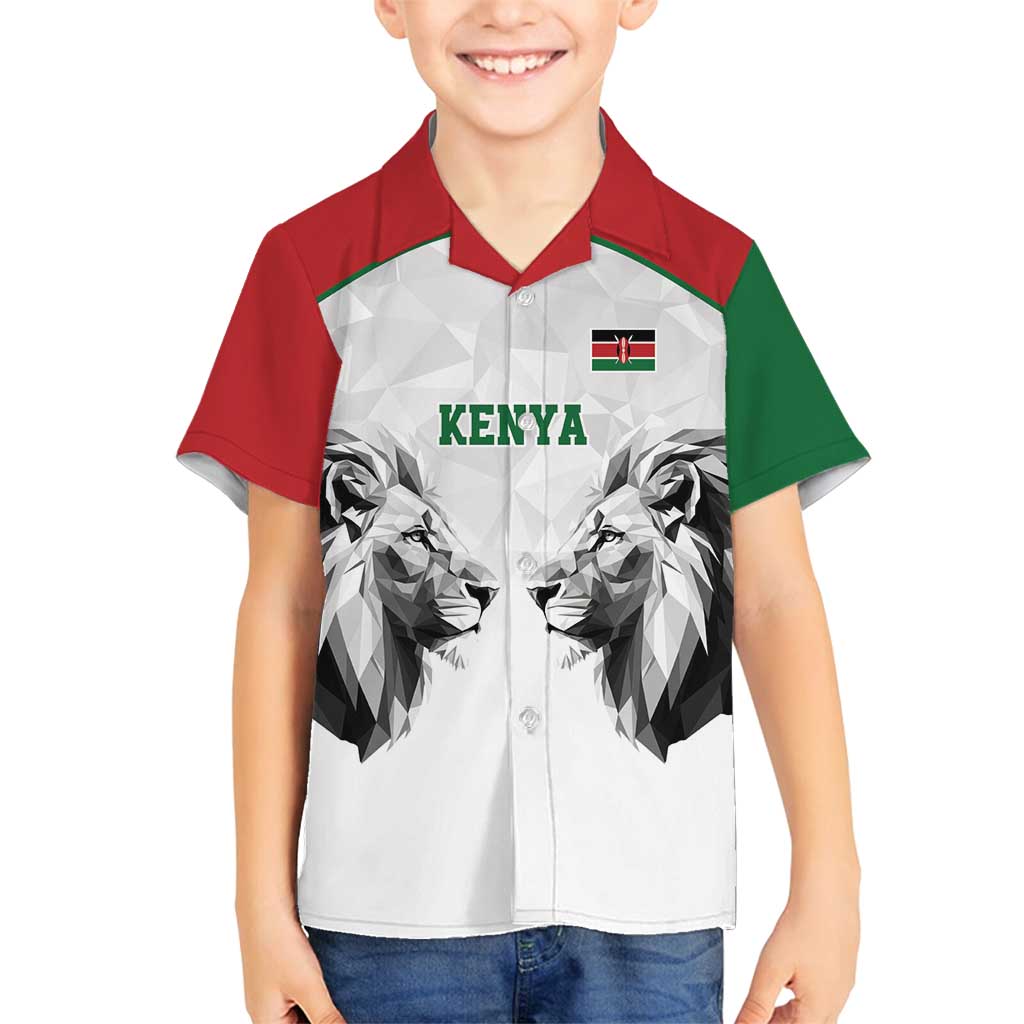 Kenya Rugby Custom Family Matching Long Sleeve Bodycon Dress and Hawaiian Shirt White Kenyan 22-23 Motif - Wonder Print Shop