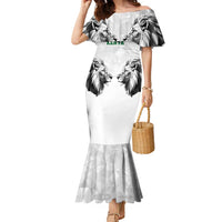 Kenya Rugby Custom Family Matching Mermaid Dress and Hawaiian Shirt White Kenyan 22-23 Motif - Wonder Print Shop