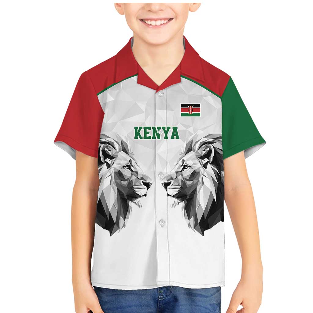 Kenya Rugby Custom Family Matching Mermaid Dress and Hawaiian Shirt White Kenyan 22-23 Motif - Wonder Print Shop