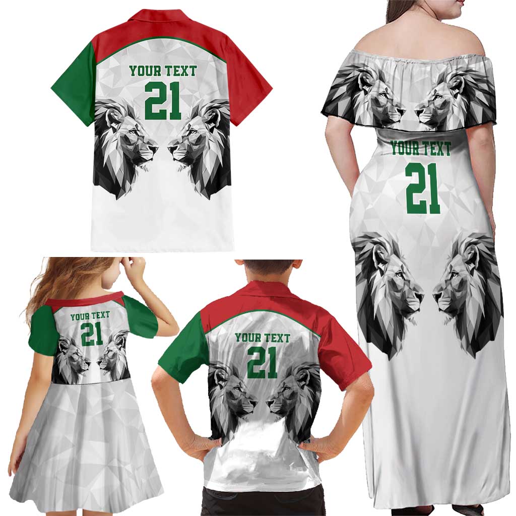 Kenya Rugby Custom Family Matching Off Shoulder Maxi Dress and Hawaiian Shirt White Kenyan 22-23 Motif - Wonder Print Shop