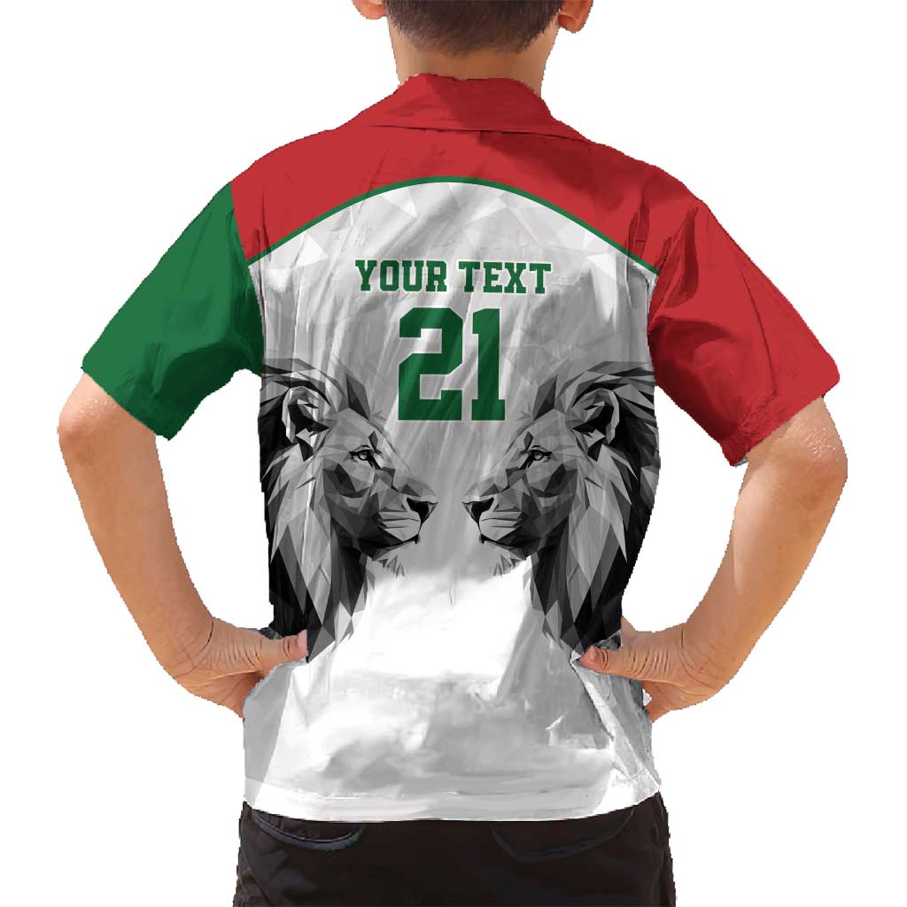 Kenya Rugby Custom Family Matching Off Shoulder Short Dress and Hawaiian Shirt White Kenyan 22-23 Motif - Wonder Print Shop
