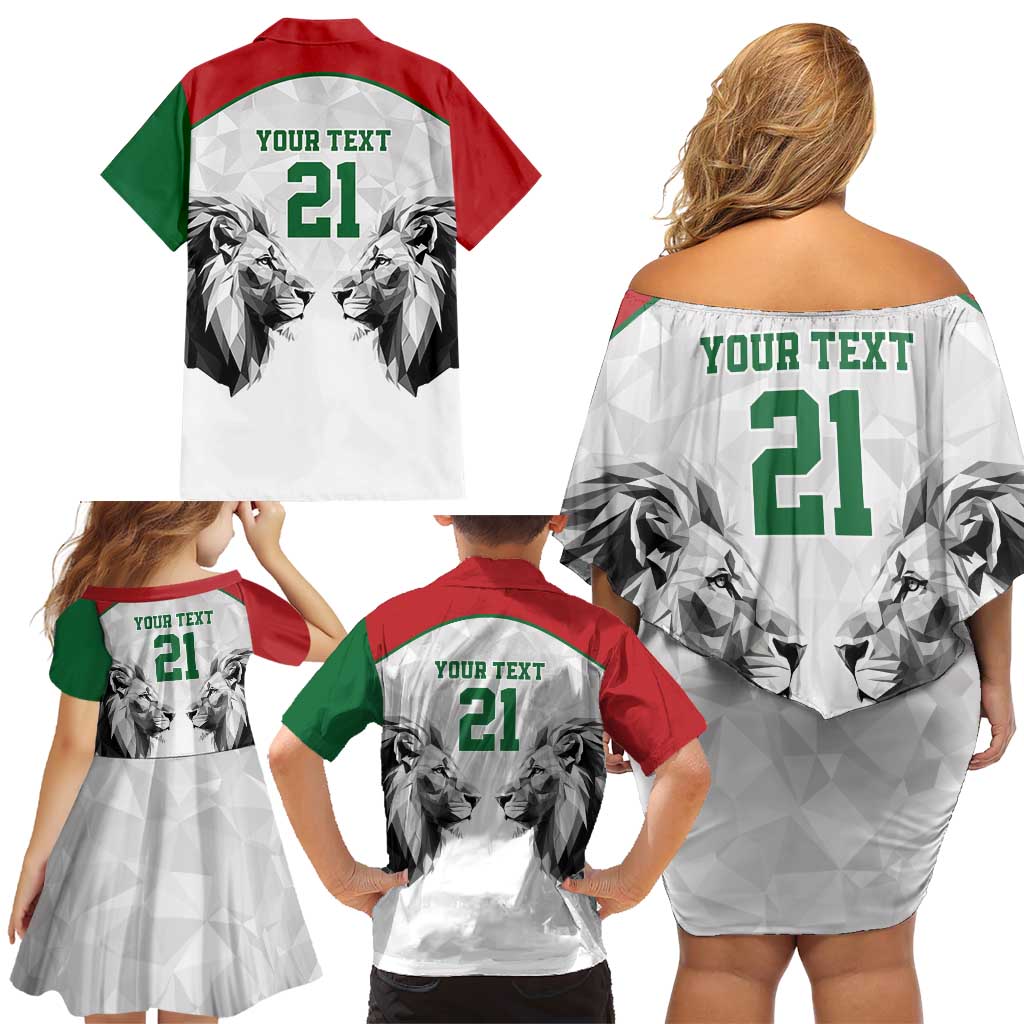 Kenya Rugby Custom Family Matching Off Shoulder Short Dress and Hawaiian Shirt White Kenyan 22-23 Motif - Wonder Print Shop