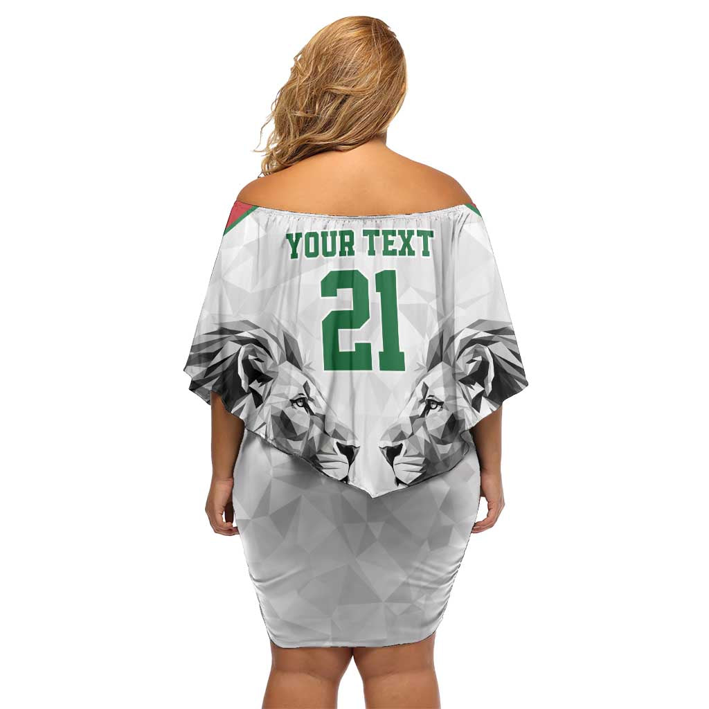 Kenya Rugby Custom Family Matching Off Shoulder Short Dress and Hawaiian Shirt White Kenyan 22-23 Motif - Wonder Print Shop
