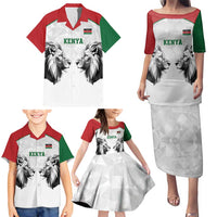 Kenya Rugby Custom Family Matching Puletasi and Hawaiian Shirt White Kenyan 22-23 Motif - Wonder Print Shop