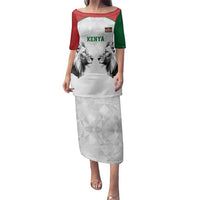 Kenya Rugby Custom Family Matching Puletasi and Hawaiian Shirt White Kenyan 22-23 Motif - Wonder Print Shop