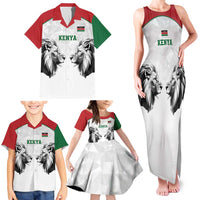 Kenya Rugby Custom Family Matching Tank Maxi Dress and Hawaiian Shirt White Kenyan 22-23 Motif - Wonder Print Shop