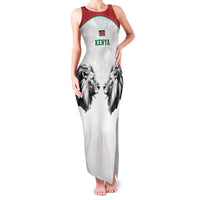 Kenya Rugby Custom Family Matching Tank Maxi Dress and Hawaiian Shirt White Kenyan 22-23 Motif - Wonder Print Shop