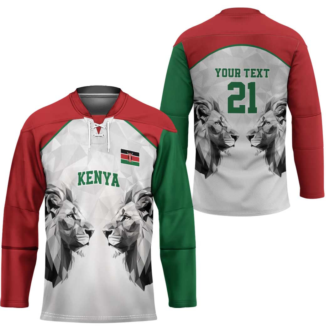Kenya Rugby Custom Hockey Jersey White Kenyan 22-23 Motif - Wonder Print Shop