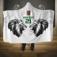 Kenya Rugby Custom Hooded Blanket White Kenyan 22-23 Motif - Wonder Print Shop