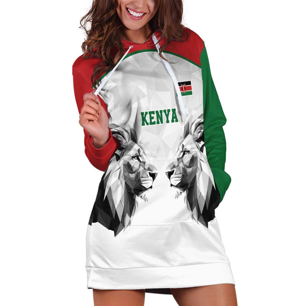 Kenya Rugby Custom Hoodie Dress White Kenyan 22-23 Motif - Wonder Print Shop