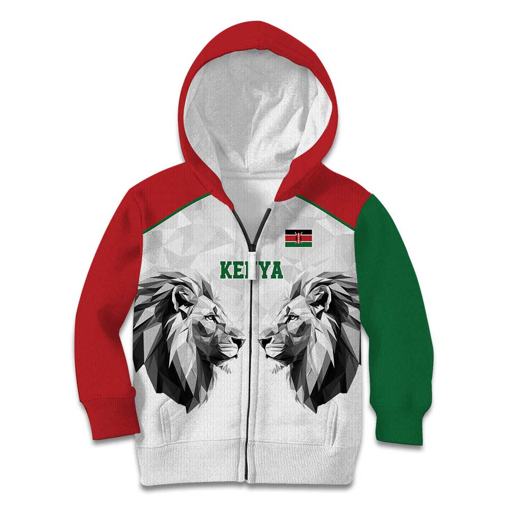 Kenya Rugby Custom Kid Hoodie White Kenyan 22-23 Motif - Wonder Print Shop