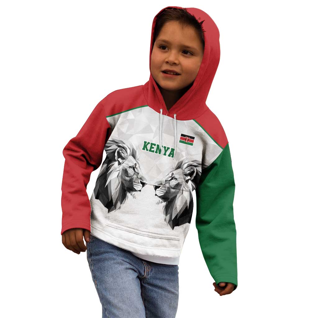 Kenya Rugby Custom Kid Hoodie White Kenyan 22-23 Motif - Wonder Print Shop