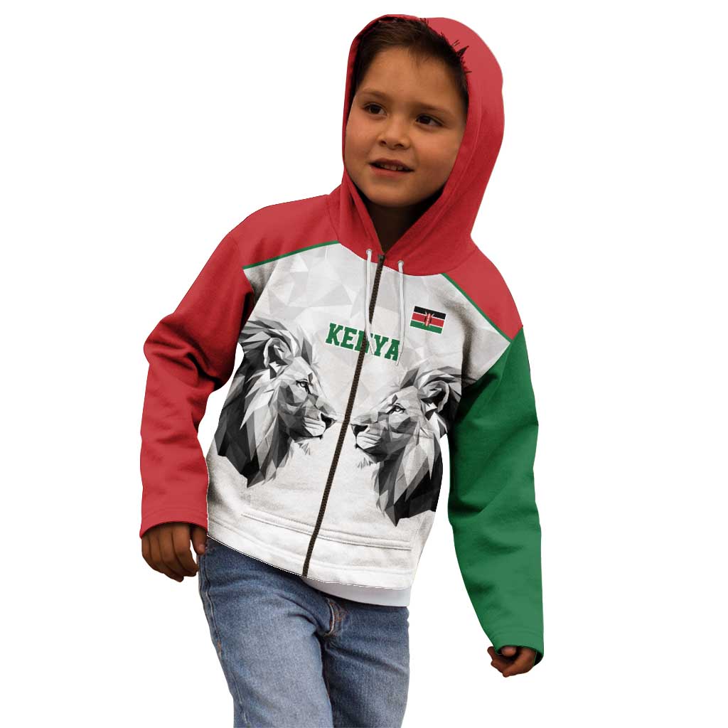 Kenya Rugby Custom Kid Hoodie White Kenyan 22-23 Motif - Wonder Print Shop