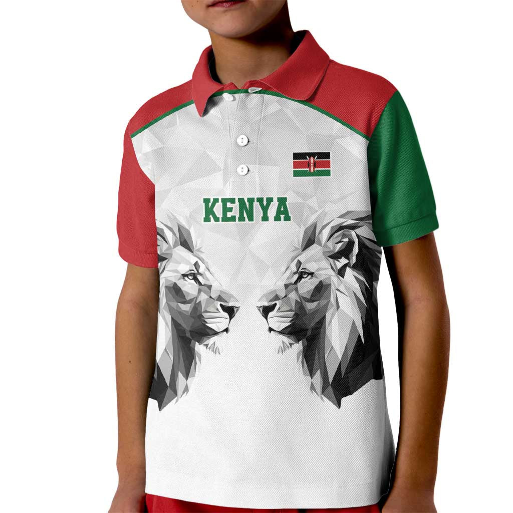 Kenya Rugby Custom Kid Polo Shirt White Kenyan 22-23 Motif - Wonder Print Shop