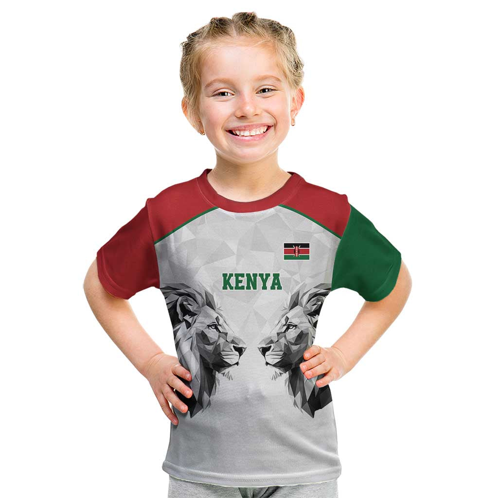 Kenya Rugby Custom Kid T Shirt White Kenyan 22-23 Motif - Wonder Print Shop