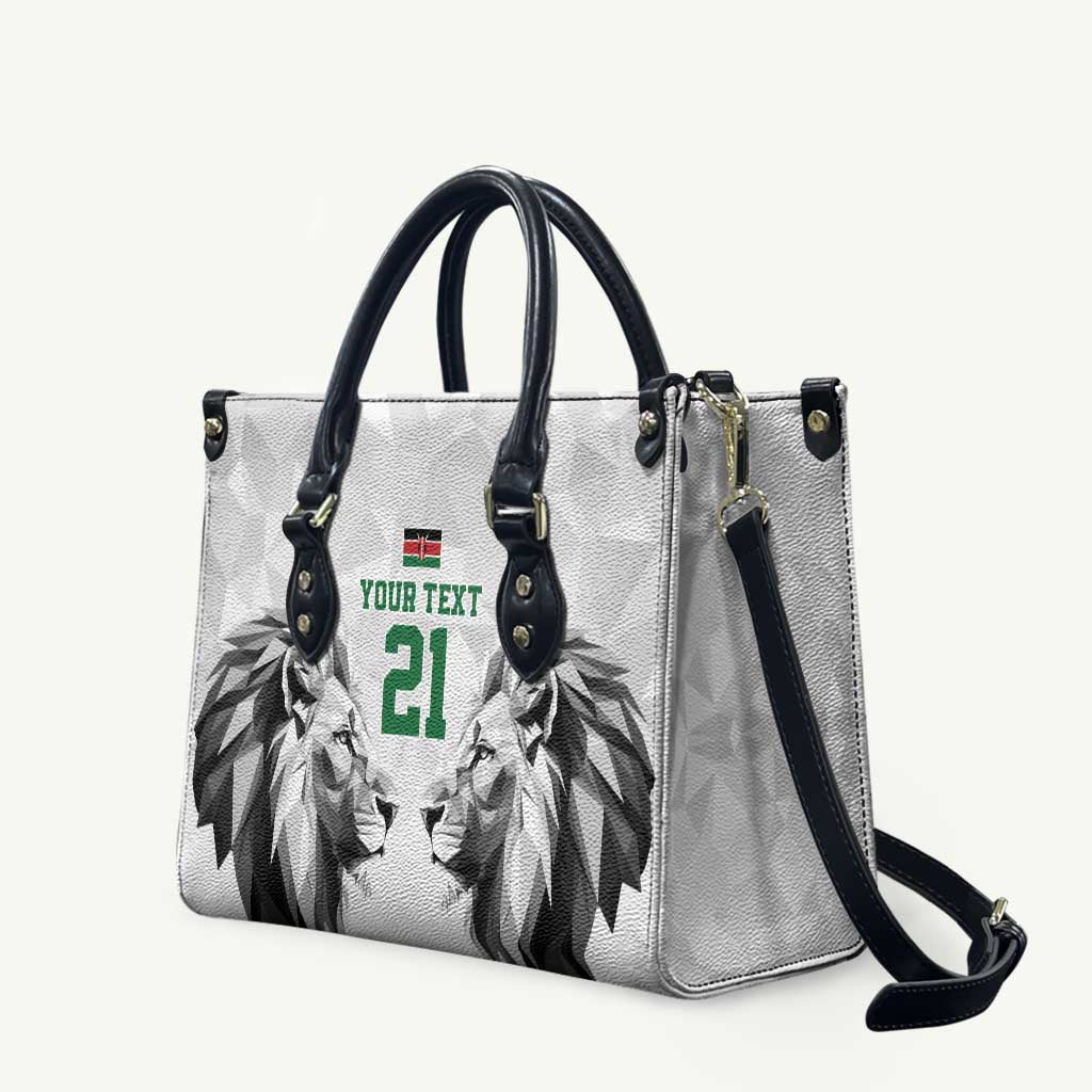 Kenya Rugby Custom Leather Bag White Kenyan 22-23 Motif - Wonder Print Shop