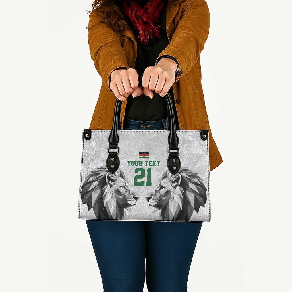 Kenya Rugby Custom Leather Bag White Kenyan 22-23 Motif - Wonder Print Shop